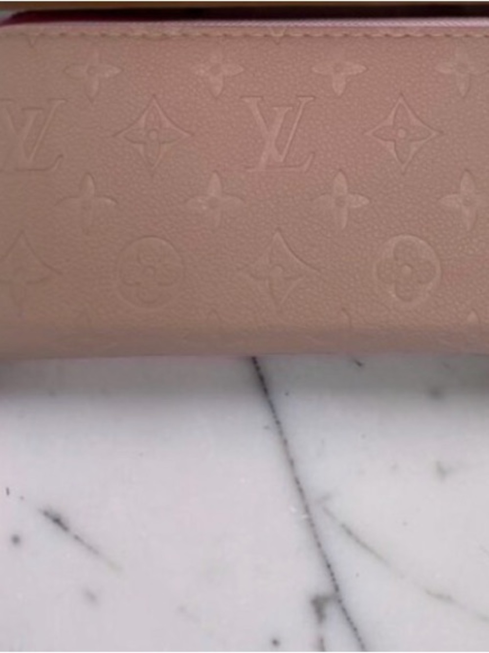 Designer LV DUPE Blush Embossed Monogram Zippy Wallet - Picture 2 of 7